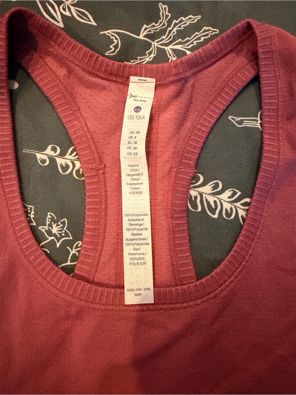 CRZ YOGA Raspberry Racerback Seamless Tank - Picture 3 of 3